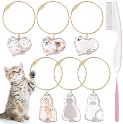 Portachiavi Ricordo per Pelo di Gatto – Set 6 Capsule con Pinzette e Pettine