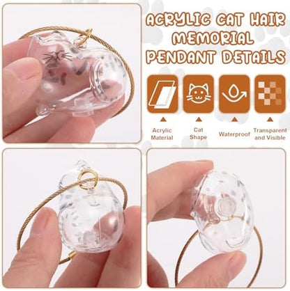 Portachiavi Ricordo per Pelo di Gatto – Set 6 Capsule con Pinzette e Pettine